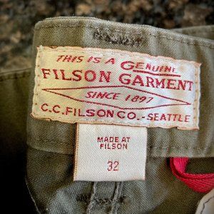 Filson Dry Tin Pants w Suspender Buttons 32x34